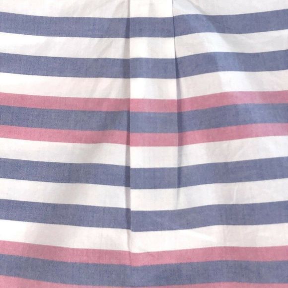 Vineyard Vines Button Up Popover Ladies 6 Blue Red Striped Cotton Long Sleeve - Picture 9 of 10